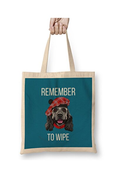 dekado REMEMBER TO WIPE DOG Lover Gift Cloth Bag Long Handle