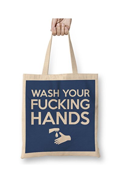 dekado Wash Your Fking Hands Cloth Bag Long Handle