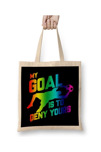 dekado Rainbow My Goal Is To Deny Yours Soccer Goalie Tote Bag Long Handle
