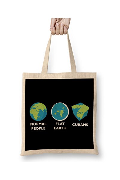 dekado حقيبة قماش كوبان مسطحة عادية من Earth Shapes بمقبض طويل