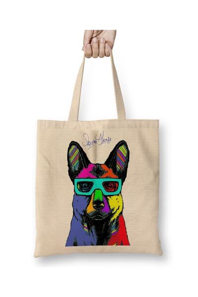 Generic Brand Pastor Alemao Pug Dog Tote Bag Long Handle