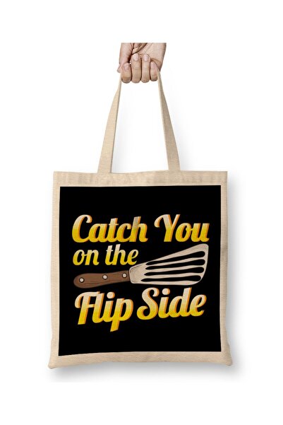 Generic Brand حقيبة قماشية للطهي بمقبض طويل من Funny Catch You On The Flip Side