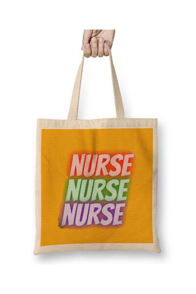 dekado Nurse Gift İdea Funny Saying Quote Nursing Medical Cloth Bag Long Handle