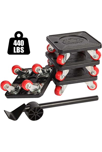 Yelajoy 4-Piece Furniture Carrier Set, 360° Swivel Wheels, 440LB Load Capacit...