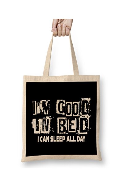 dekado I'm Good In Bed I Can Sleep All Day Funny Pun Cloth Bag Long Handle