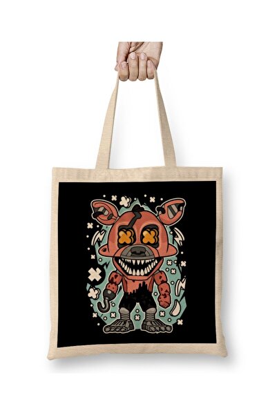 dekado Nightmare Foxy Pop Art Fnaf Tote Bag Long Handle