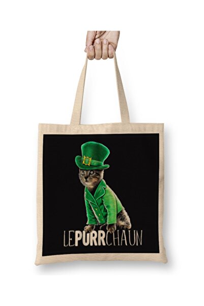 dekado حقيبة يد نسائية من Lepurrchaun St Patrick's Day Cat Leprechaun Shamroc...