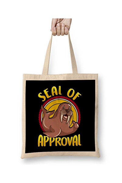 dekado Funny Seal Of Approval Cute Seal Pun Cloth Bag Long Handle