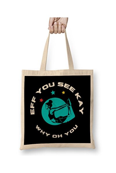 dekado Eff You See Kay Why Oh You YOGA LOVER Cloth Bag Long Handle