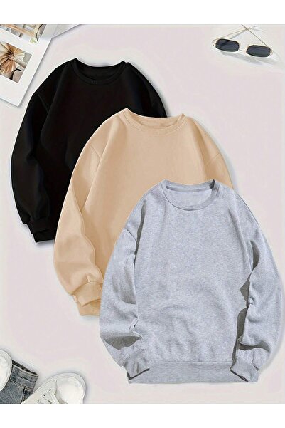 EYAX MODA Unisex 3-Pack Zero Collar Oversize Sweatshirt Eyaxx Sportwear Company