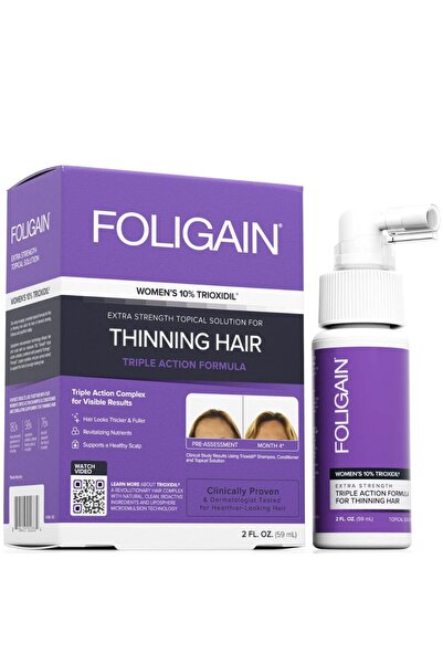 FOLIGAIN Ολοκληρωμένη Φόρμουλα Τριπλής Δράσης για Αραίωση Μαλλιών σε Γυναίκες...