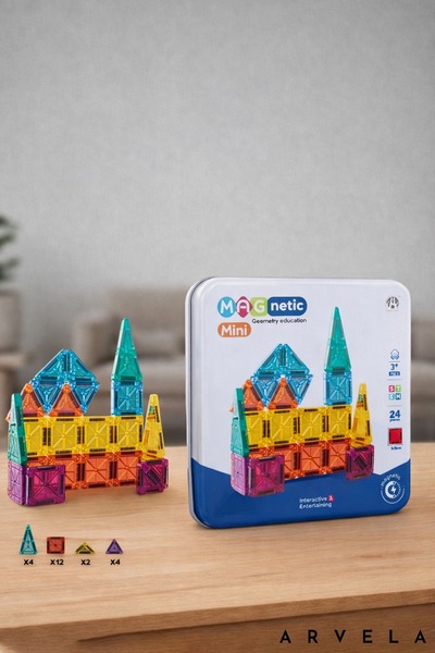 Arvela Mini Manyetik Blok Oyuncak 24 Parça - Yaratıcı İnşa Seti