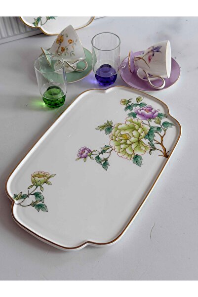 ROSSEV صينية بورسلين مستطيلة الشكل من جلوري