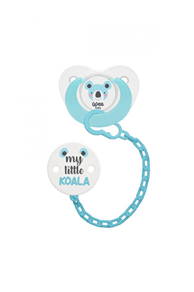 Wee Baby Set lantisor suzeta si suzeta silicon nr. 3 cod 373, Albastru