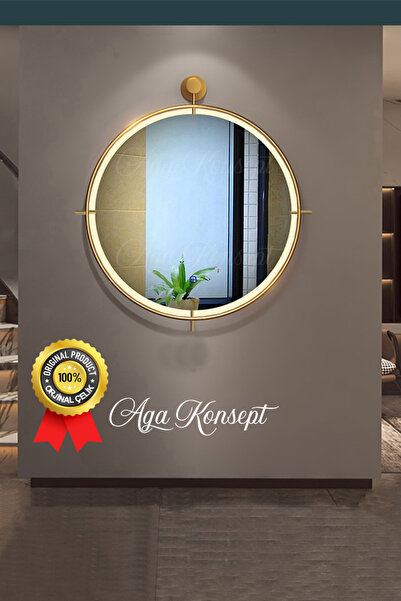 AGA KONSEPT LED li Simirna Ayna GOLD 50*60 cm, 60*70 cm, 75*85 cm Dekoratif D...