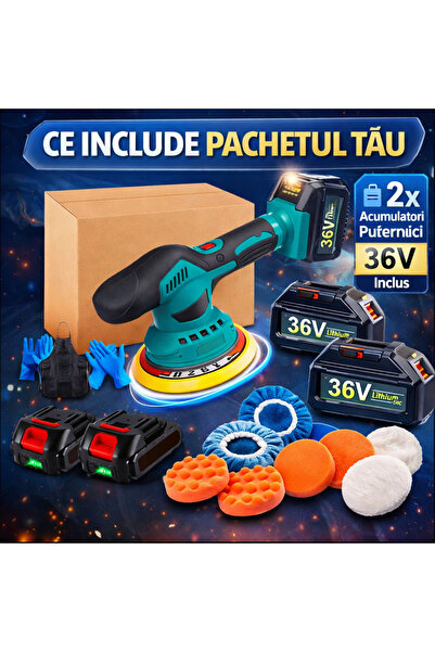 OEM Mașină de lustruit auto cu 2 baterii de 36V, fără fir, portabilă