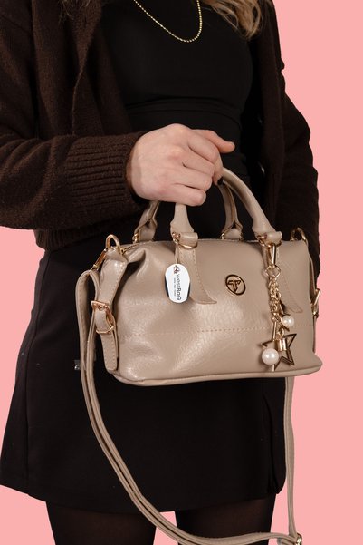 westbag 2'li Parlak Rugan Deri Star Charm Detaylı El ve Omuz Askılı Çanta