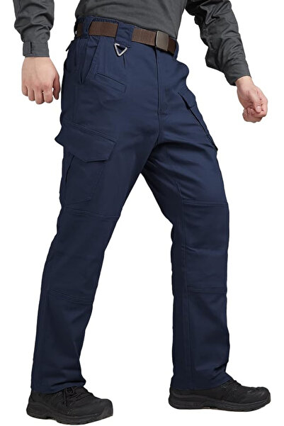 OEM Lightweight cargo pants for men, wear-resistant, 4 pockets, Blue W34-L30