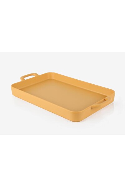 Globy Double Handle Presentation Plate Yellow 35×20×4 cm
