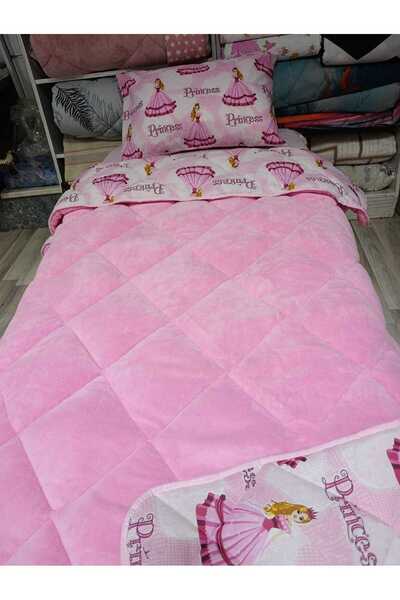 ozlıkaa Pink Princess Patterned Welsoft Single Quilt