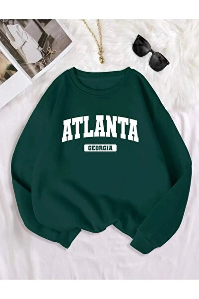 EYAX MODA Atlanta Georgia Printed Hooded Oversize Unisex Sweatshirt Eyaxx Spo...