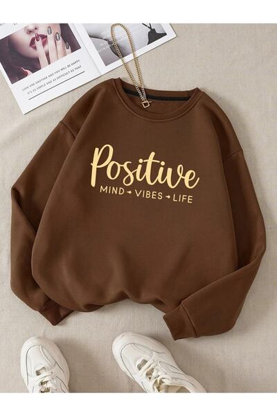 EYAX MODA Printed Unisex Crew Neck Oversize Sweatshirt