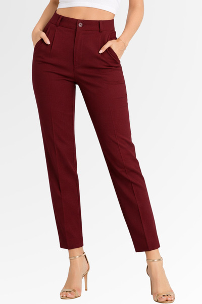 mezozoik Γυναικείο παντελόνι Palazzo με στενή εφαρμογή και ψηλόμεσο σχέδιο