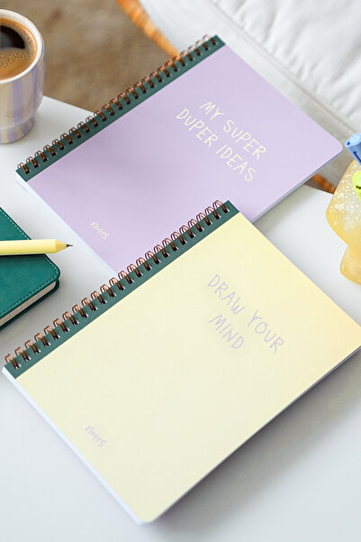 Matt Notebook A5 Spiral School Notebook 80 Sheets Set of 2 – Lined & Squared