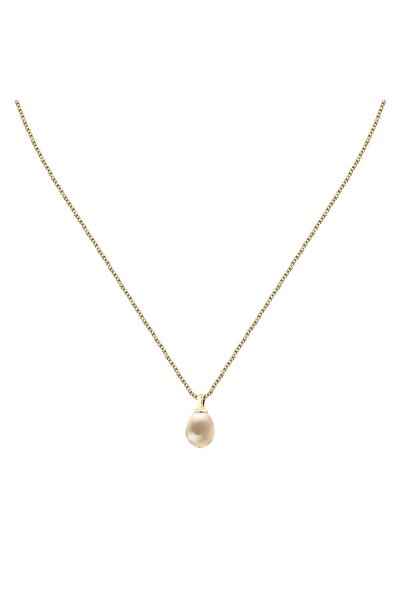 MORELLATO Pearl Necklace, 925 silver plated with 18K gold, chain length 45cm,...