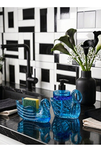 LUCES DESİGN Ακρυλικό Σετ Οργανωτής με Φιγούρα Κύκνου για Δοχείο Υγρού Σαπουν...