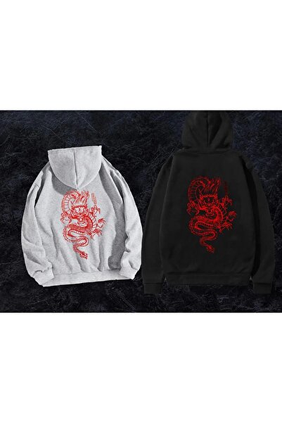 EYAX MODA 2-Pack Unisex Printed Hooded Sweatshirt