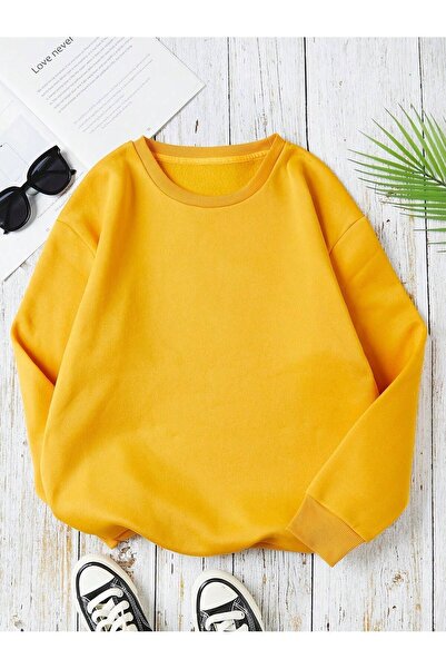 EYAX MODA Baskısız Sıfır Yaka Oversize Unisex Sweatshirt EYAXX Sportwear Company