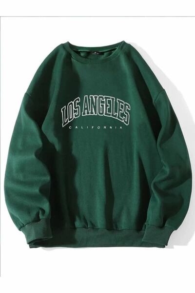 EYAX MODA Printed Crew Neck Unisex Sweatshirt Oversize