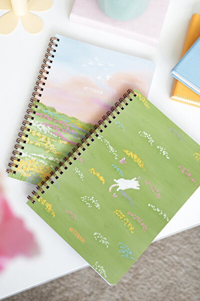 Matt Notebook A5 Spiralli Okul Defteri 80 yaprak 2'li Set – Çizgili & Kareli