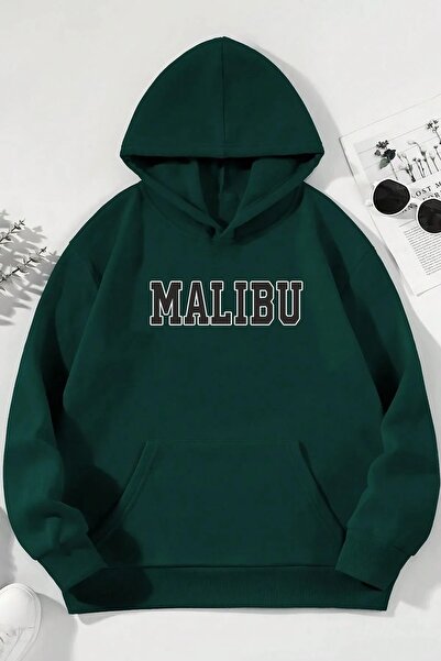 EYAX MODA Unisex Large Size Malibu Printed Oversize Sweatshirt