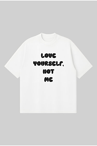 PURE POWER Love Yourself Oversize Boxy Fit Unisex 100% Cotton Tshirt – Printe...