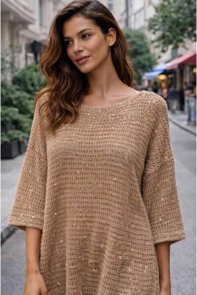 Cistern İstanbul Women's Shimmering Knitwear Blouse