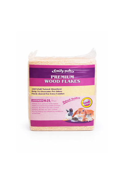 Emily Pets رقائق خشب اللافندر لفرشة الحيوانات الأليفة 62 لتر (4 كجم) فرشة طبي...