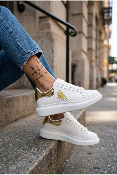 dehaine Women's sneakers MQ Black and white, fashion, casual, high sole, FCL806