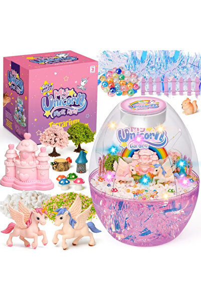 OEM Night light in the shape of a terrarium with Unicorns and accessories for...