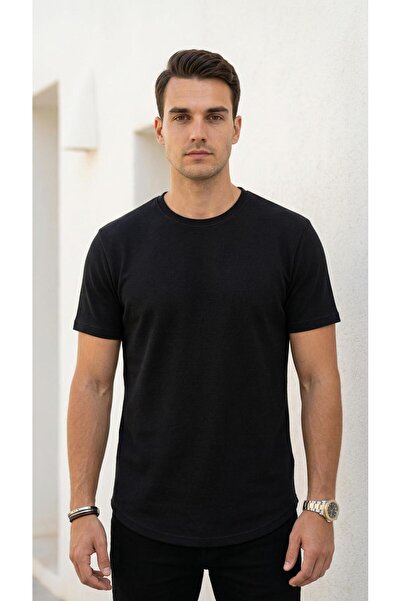Plus Scorpion Men's Slim Fit Basic T-Shirt, Flexible, Anti-Sweat, Pique Textu...