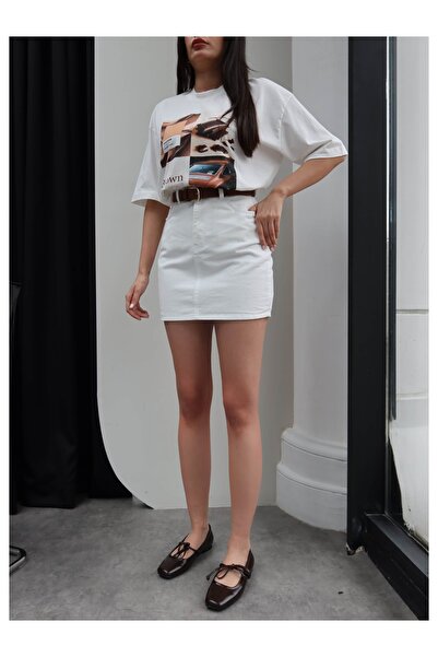 ESRAHELVACI Mini Denim Skirt with Belt