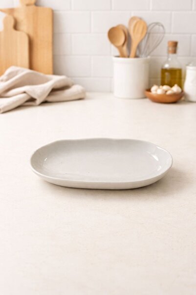 Porselen Diyarı 2'li Asimetrik Seashell Beyaz Mini Kayık Tabak 17*9 cm