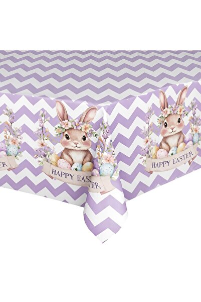 ZanaCasei Față de masă din plastic pentru petrecere cu model cu iepurași de P...