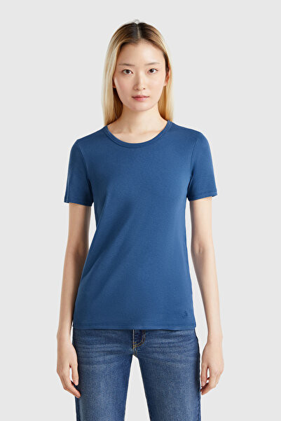 United Colors of Benetton Tricou albastru pentru femei/fete Bn_100% bumbac, c...