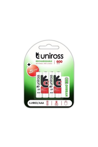 Uniross Set de baterii reîncărcabile 4XR3(AAA) NiMH 600mAh