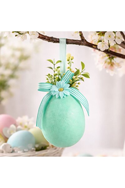 ZanaCasei Ou de Paște turcoaz cu margaretă 13cm