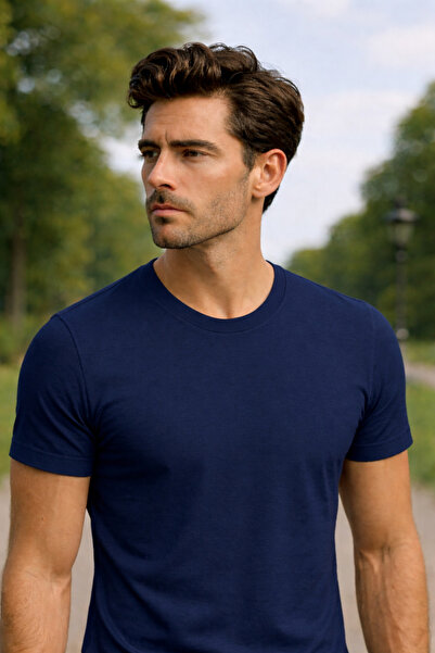 Masimar Men's Round Neck Cotton Sports T-Shirt Summer T-Shirt