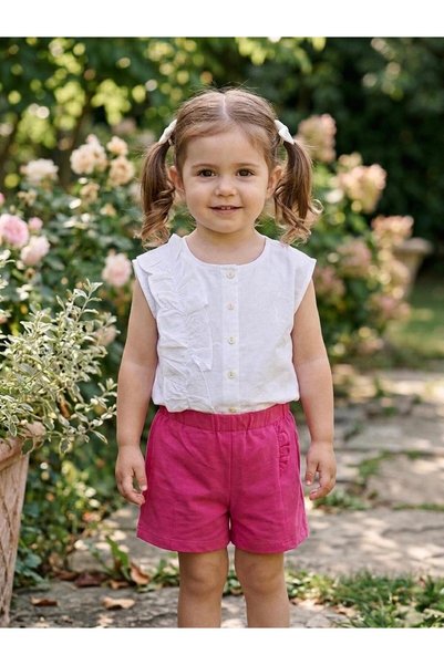 Miniminnakkidswear Girl's Top and Bottom Shorts Shirt Set 6-36 Months