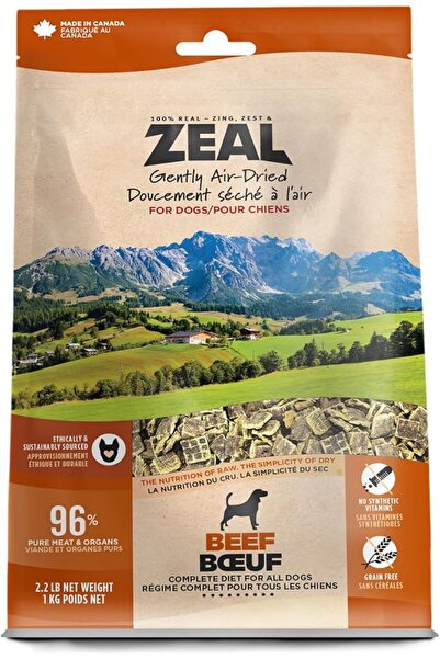 ZEAL لحم بقري مجفف بالهواء للكلاب 2.2 رطل/1 كجم